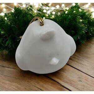 Hallmark Tree Trimmer Snowy White Bird Christmas Ornament Vintage Ceramic